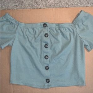 Shein buttoned crop top